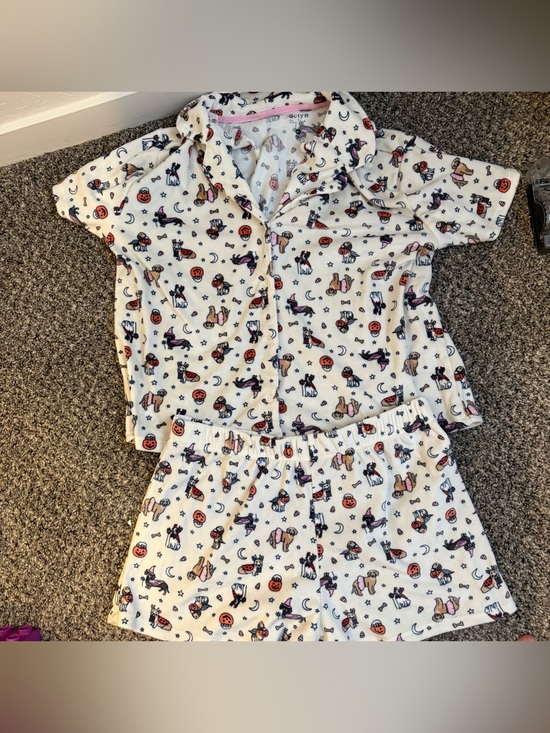 aden + anais Other - aden + anais White Halloween Puppy & Pumpkin Short Pajama Set